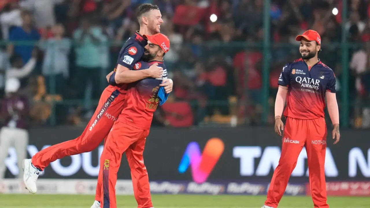 Josh Hazlewood Magic Helps RCB Clinch First Win of IPL 2025 at home vs rr
