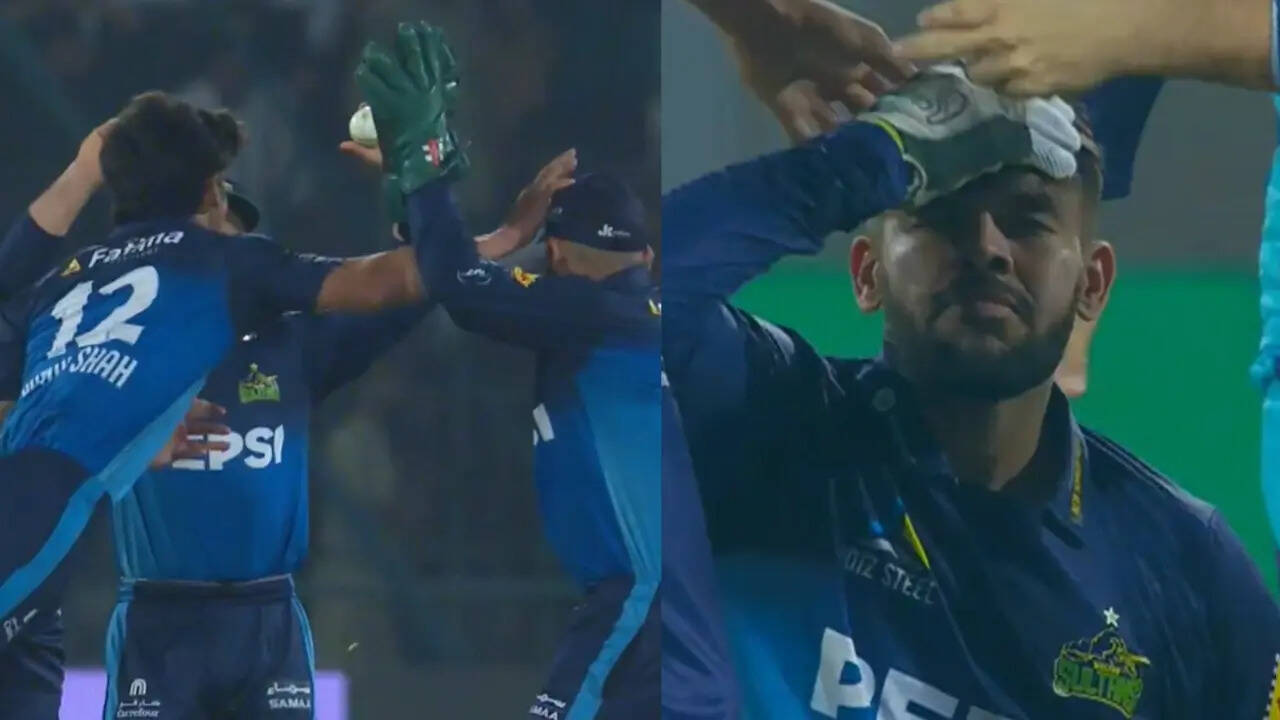 Pakistan bowler punches own teammate during psl 2025 match; Bizarre Incident Forces Medical Attention - Watch