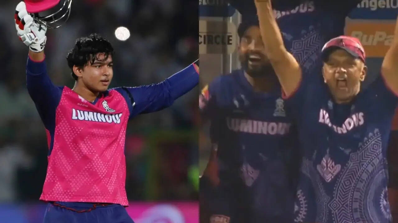 Rahul Dravid Jumps Off Wheelchair, Freak Celebration Goes VIRAL AFTER VAIBHAV Suryavanshi's 35-Ball Hundred