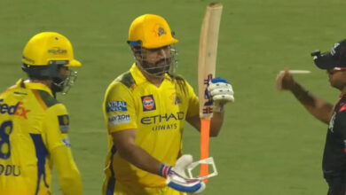 MS Dhoni Nearly Fails Bat Gauge Test; Recovers like a Pro in Classic Comeback