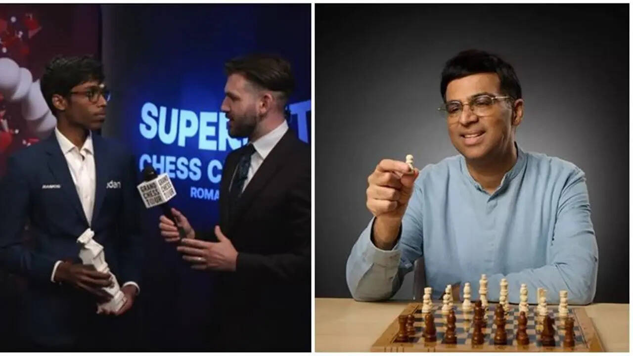 Pragnanandhaa and Vishy Anand