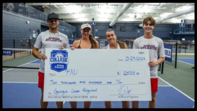 florida atlantic university maintains unbeaten super regional streak at georgia event