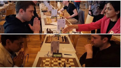 no handshake again: india's sasikiran folds hands after uzbek gm avoids harika dronavali