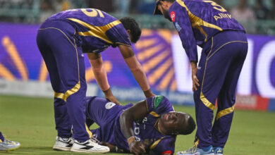 rovman powell injures himself while taking catch, walks off field during lsg vs kkr tie