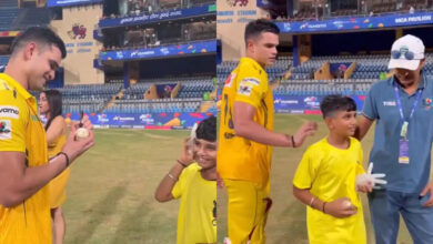 arjun tendulkar's gesture wins hearts after his massive six hits young child on head - watch