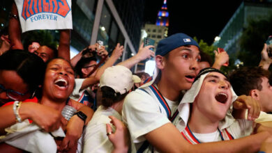 tears, cheers and street parties: knicks fans celebrate historic nba championship