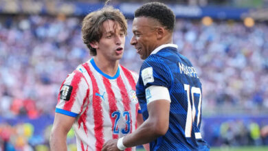 kylian mbappe refuses handshake with paraguay goalkeeper after tempers flare in world cup thriller: watch